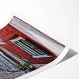 Extra large wall art featuring line art flowers in black on a white background, rolled print.