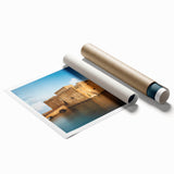 Extra large rolled print featuring a serene Cyprus landscape with vibrant green and blue tones.