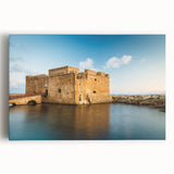 Black and white photograph of a European street scene on stretched canvas, ideal for kitchen wall art.