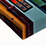 Black and white landscape art painting of Prague on stretched canvas, ideal for bedroom wall decor.