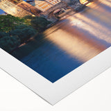 Black wall art depicting a textured scene of the Czech Republic in vibrant colors on extra large rolled canvas.