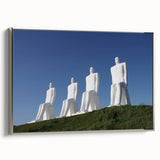 Framed canvas of a vintage-style landscape painting featuring colorful Danish scenery, ideal for enhancing living room decor.