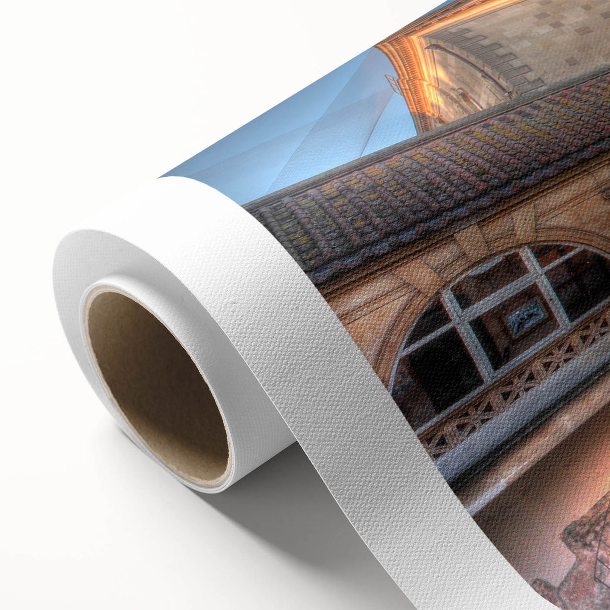 Art Deco poster of Bath, England scenery in muted colors on rolled canvas, ideal for nursery wall art.