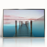 Framed acrylic painting of the Cumbria landscape in England, featuring muted green and blue tones.