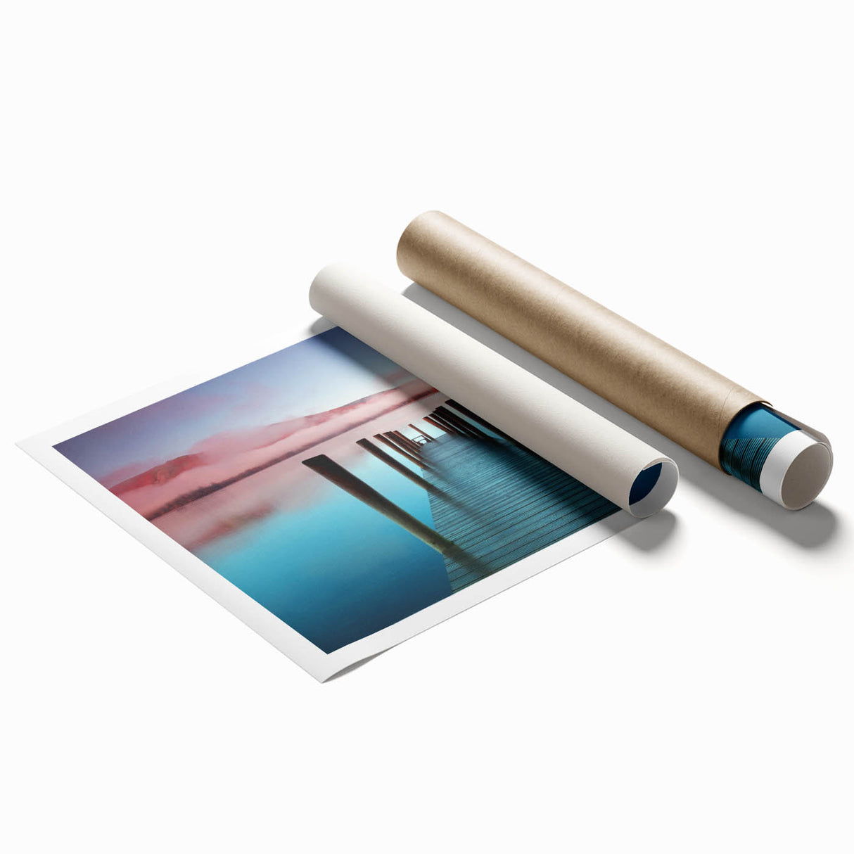 Extra large rolled print of a Cumbrian landscape with vibrant green fields and floral foreground.