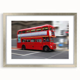 Extra large abstract art print of a textured London skyline in muted gray and silver tones, framed with a mat.
