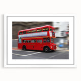 Textured abstract art print of London skyline in muted gray and blue tones on a framed canvas, ideal for bedroom art.