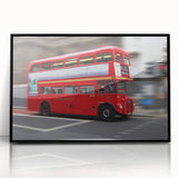 Large abstract wall art depicting the London skyline in muted black and white tones on a framed acrylic print.