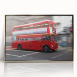 Acrylic print of London scenery with gold frame, featuring art deco style, ideal for modern art wall decor in a nursery.