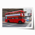 Rolled print of London scenery with prominent red and gray tones, suitable as art wall dining room decor.