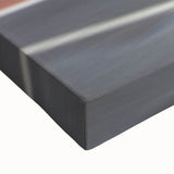 Large art of London skyline in black and white on stretched canvas, suitable for bedroom wall decor.