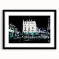 Extra large abstract art print depicting a colorful, textured scene of Piccadilly, England.