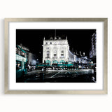 Extra large abstract art print of Piccadilly, England, in muted colors on a framed canvas, ideal for living room decor.