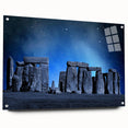 Acrylic print of Stonehenge in muted earth tones, ideal for dining room or bedroom wall art.