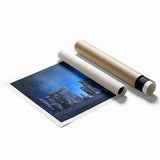 Rolled print of Stonehenge in muted earth tones, suitable as extra large wall art for a classy bathroom or living room.