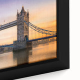 Extra large framed canvas featuring a textured depiction of the Thames River in England.