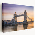 Large canvas wall art featuring the Thames River in England, depicted in muted blue and gray tones.