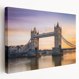 Large canvas wall art featuring the Thames River in England, depicted in muted blue and gray tones.