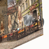 Large abstract wall art of Estonia scenery on acrylic glass, featuring muted earth tones, ideal for dining room art.