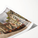 Extra large wall art featuring line art flowers in muted earth tones on a rolled print, suitable for large living room decor.