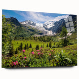 Acrylic print of the French Alps in muted earth tones, ideal for bedroom or dining room art.
