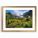 Textured art depicting the French Alps in abstract style with muted earth tones on a framed canvas.