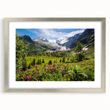 Extra large wall art depicting an abstract textured scene of the French Alps, in muted earth tones on a framed canvas.