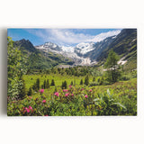 Black and white landscape of the French Alps on stretched canvas, ideal for kitchen wall art or bedroom.