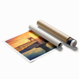 Lyon cityscape with floral accents in soft pastel shades on large rolled canvas, ideal for classy bathroom wall art.