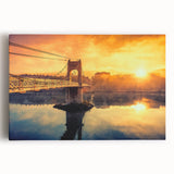 Black and white stretched canvas depicting a detailed Lyon cityscape, ideal for kitchen wall art or bedroom ambiance.