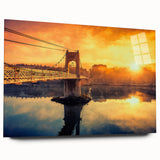 Large abstract depiction of Lyon on acrylic glass, in muted earth tones, suitable for bedroom or dining room decor.