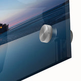 Large abstract wall art depicting a mid-century modernist scene of the French countryside on acrylic glass.