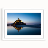 Textured art print of an abstract European scenery in muted earth tones on a white framed canvas, suitable for bedroom decor.