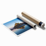 Extra large rolled print of a French scenery with vibrant floral elements, ideal for classy bathroom wall art.