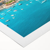 Art Deco poster of Nice, France, in muted blue and peach tones on rolled canvas, suitable for dining room decor.