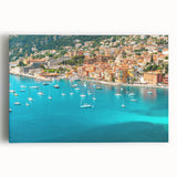 Black and white photograph of Nice, France on stretched canvas, ideal for kitchen wall art or bedroom.