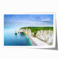 Rolled print of Normandy, France scenery featuring soft pastel tones, ideal for art wall dining room.