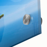 Large abstract wall art of Provence, France in pastel shades on acrylic glass, ideal for dining room ambiance.