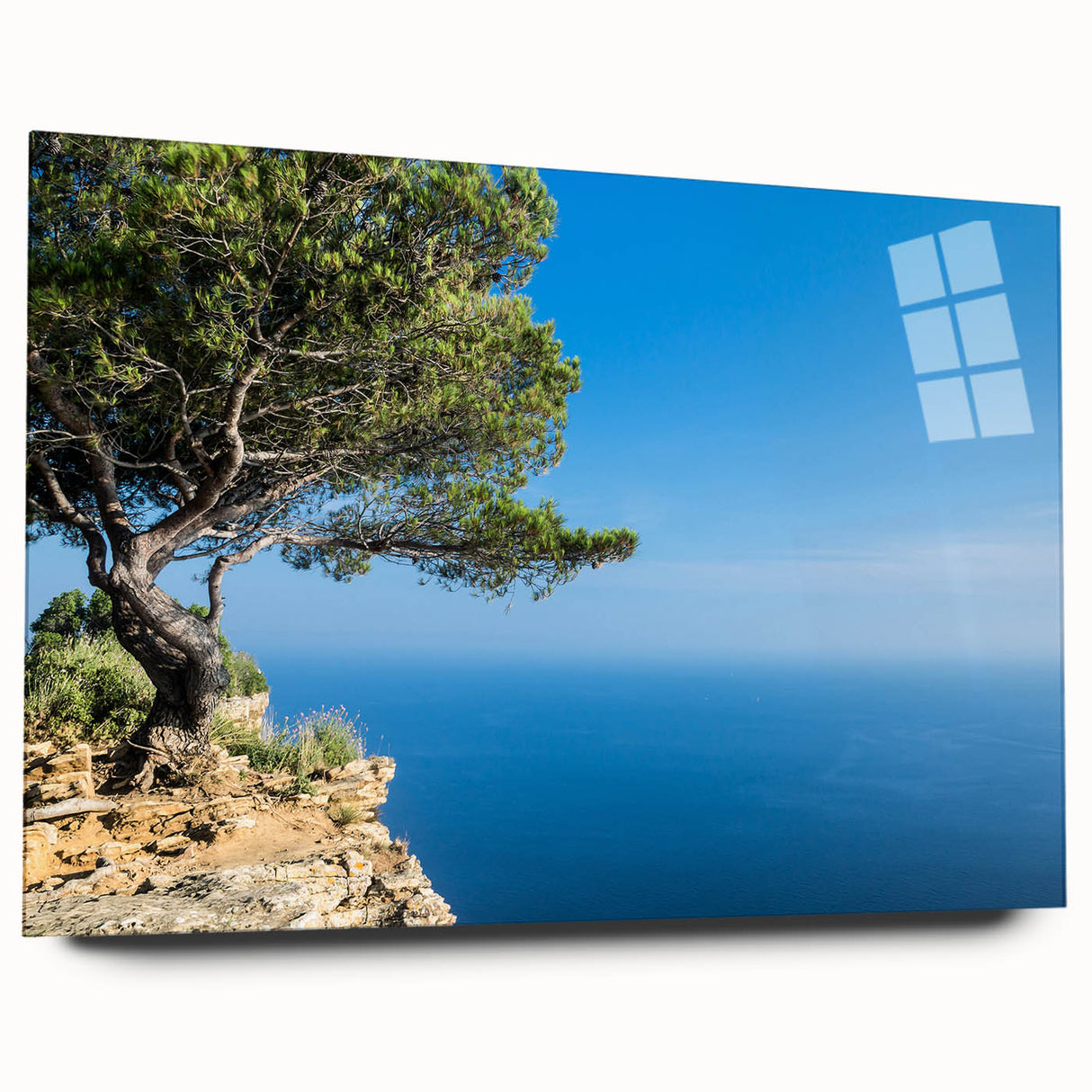 Acrylic print of a Provence landscape in muted earth tones, ideal for bedroom or dining room art.