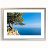 Extra large wall art featuring an abstract depiction of Provence, France in textured shades of blue and green.