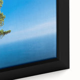 Extra large framed canvas featuring a textured, colorful Provencal landscape in predominantly black tones.