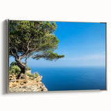 Landscape art painting of Provence, featuring colorful fields under a clear sky on framed canvas.