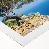 Art deco poster featuring a serene Provence landscape in muted earth tones on rolled canvas.