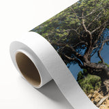 Art Deco poster of Provence landscape on rolled canvas, featuring pastel hues, ideal for nursery wall art or dining room.