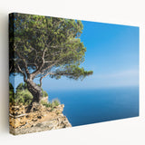 Provence landscape on stretched canvas featuring rolling hills and lavender fields in soft purple and green tones.