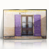 Large acrylic print of a mid-century modernist French southern landscape in muted earth tones.