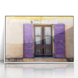 Mid-century modernist art depicting a serene South France landscape in muted earth tones on a framed acrylic.