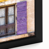 Extra large framed canvas featuring a textured, colorful depiction of a southern France scenery, ideal for living room decor.