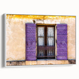 Vintage poster art of a scenic French landscape on framed canvas, featuring a colorful palette, ideal for living room decor.