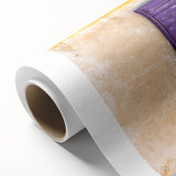 Art Deco style poster of a South France scenery on rolled canvas, with soft pastel colors.